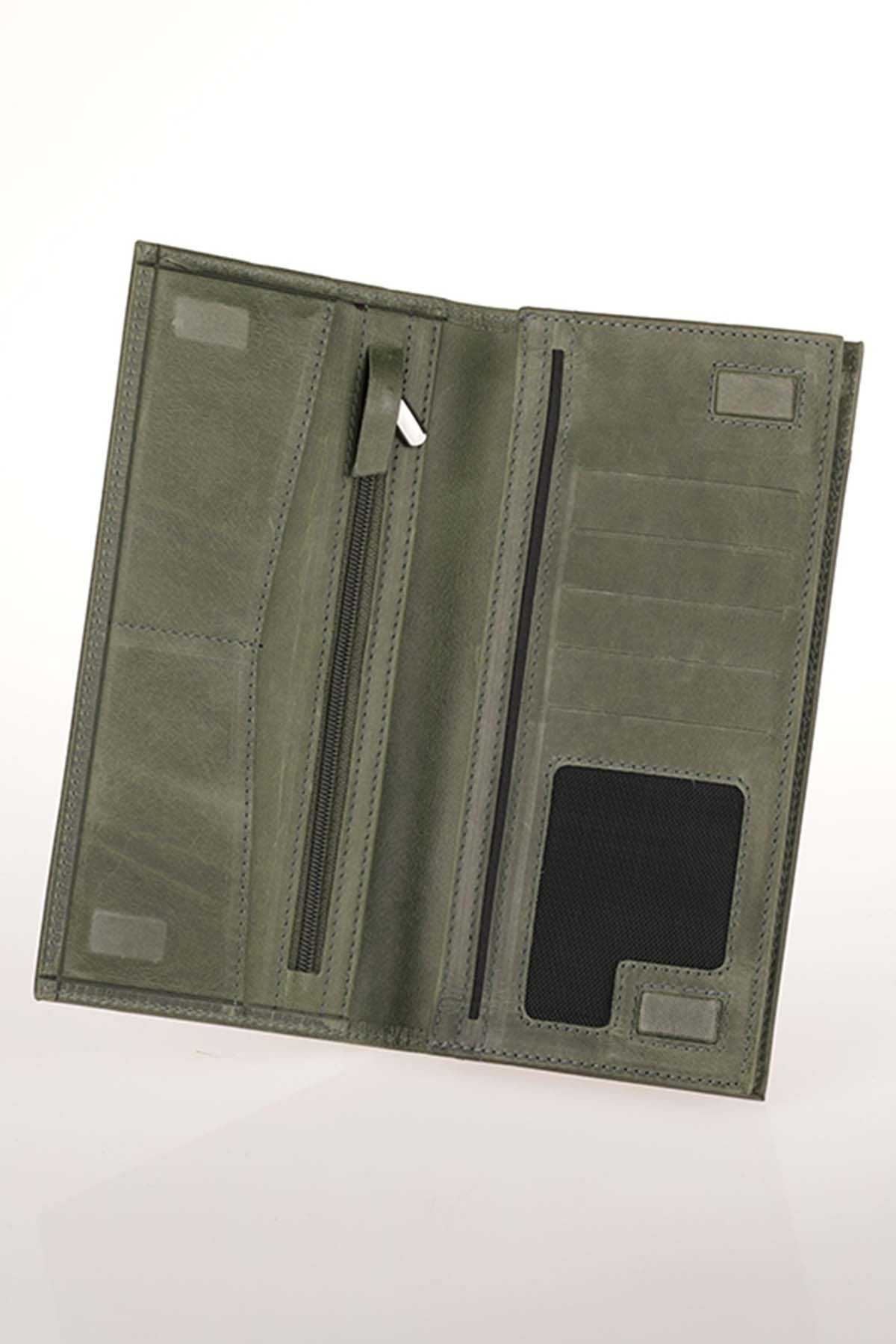 Cuerro Sagrada Hakiki Deri Haki Telefon Bölmeli Portföy Cüzdan - Görsel 3