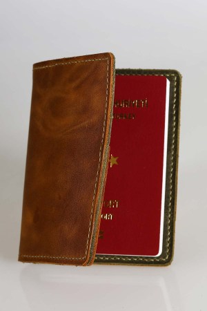 Cuerro Roma El Yapımı Hakiki Deri Pasaport Kılıfı